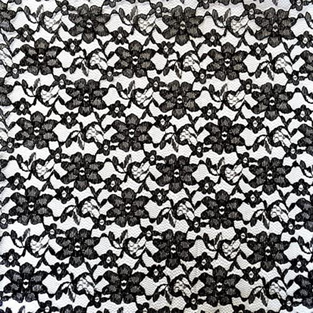 1 Yard Black Raschel Lace Fabric French Floral Design,58/60″ Wide 100%Polyester